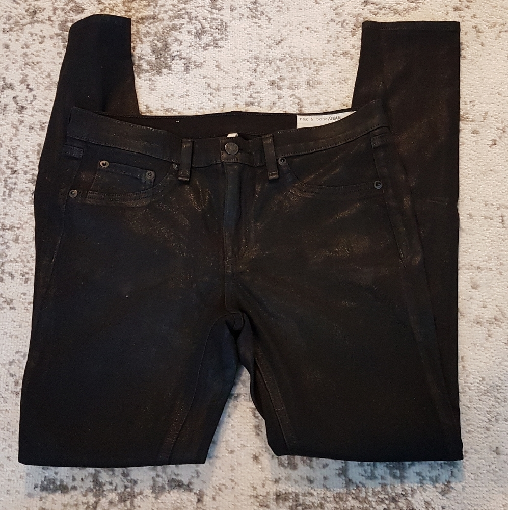 Rag & Bone oil slick leggings in Black as 30